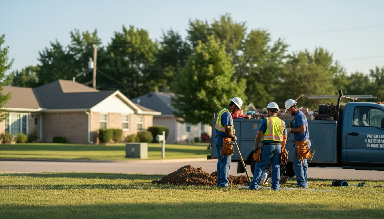 Residential water line and bathroom plumbing service in Muskogee, OK